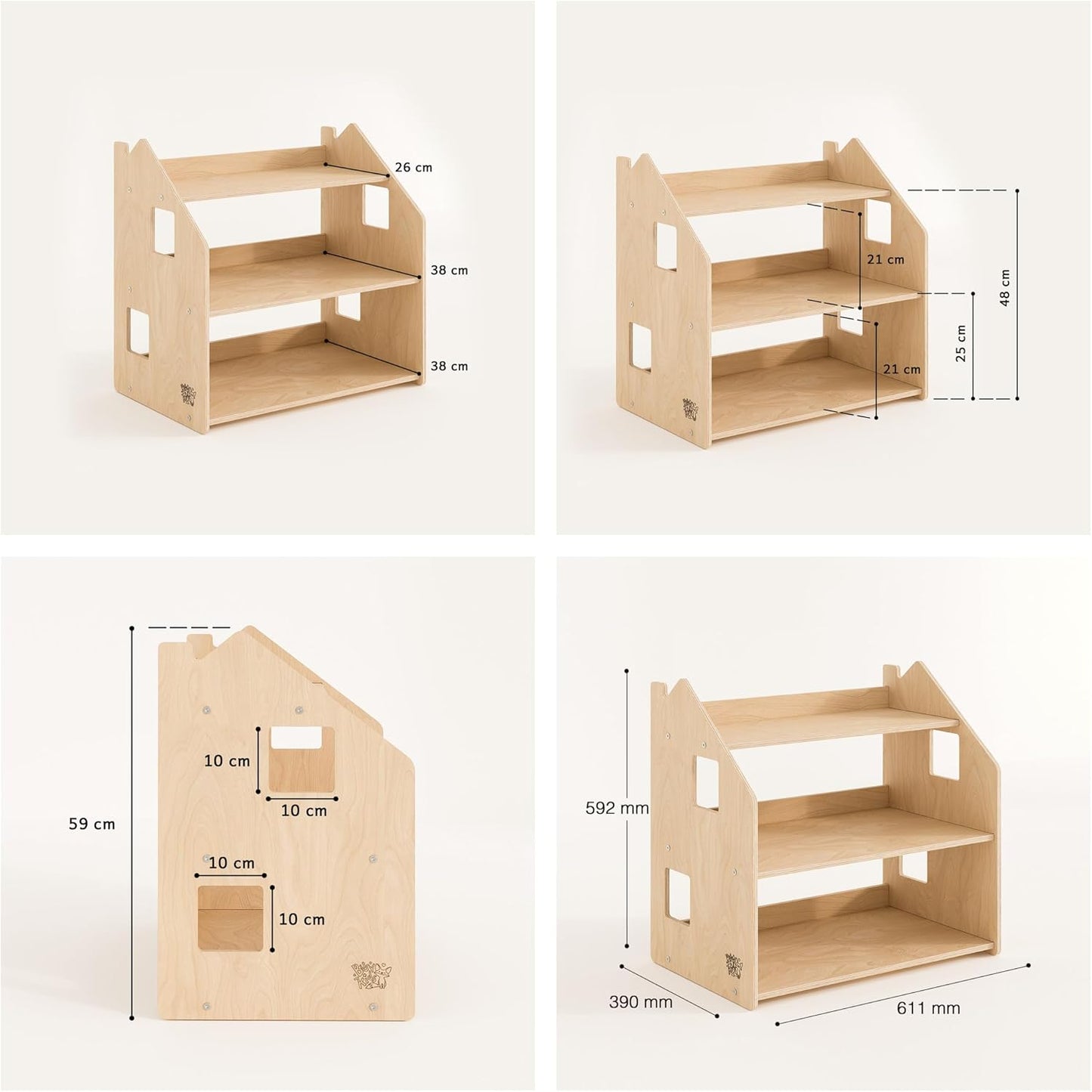 Montessori Wooden Toy Storage Shelf