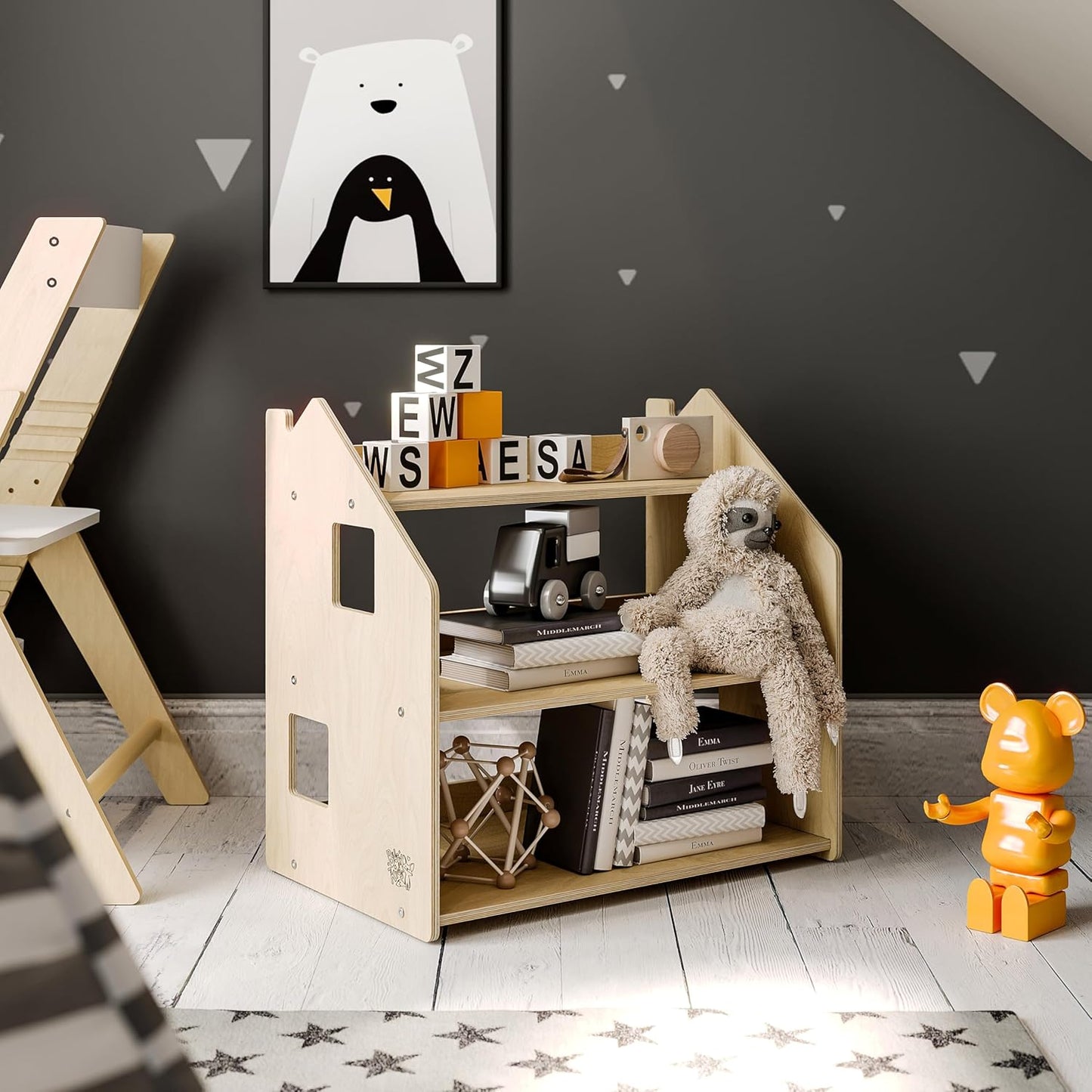 Montessori Wooden Toy Storage Shelf