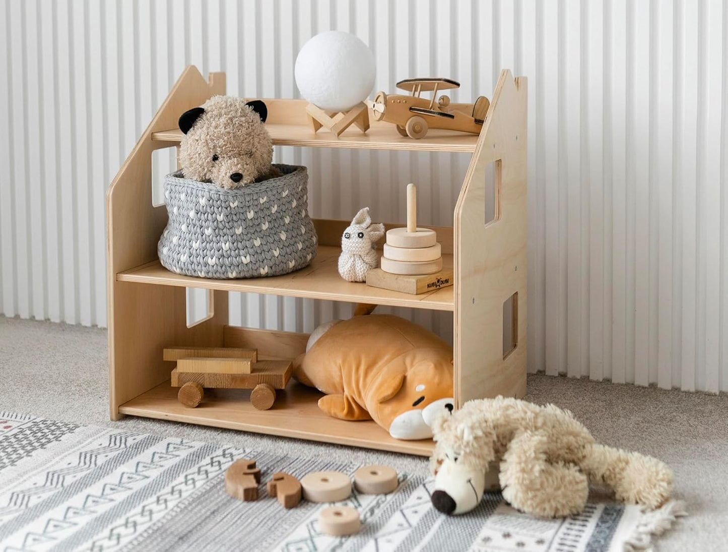 Montessori Wooden Toy Storage Shelf