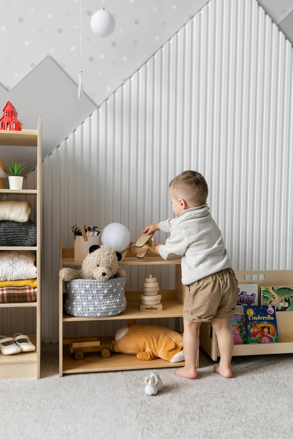 Montessori Wooden Toy Storage Shelf