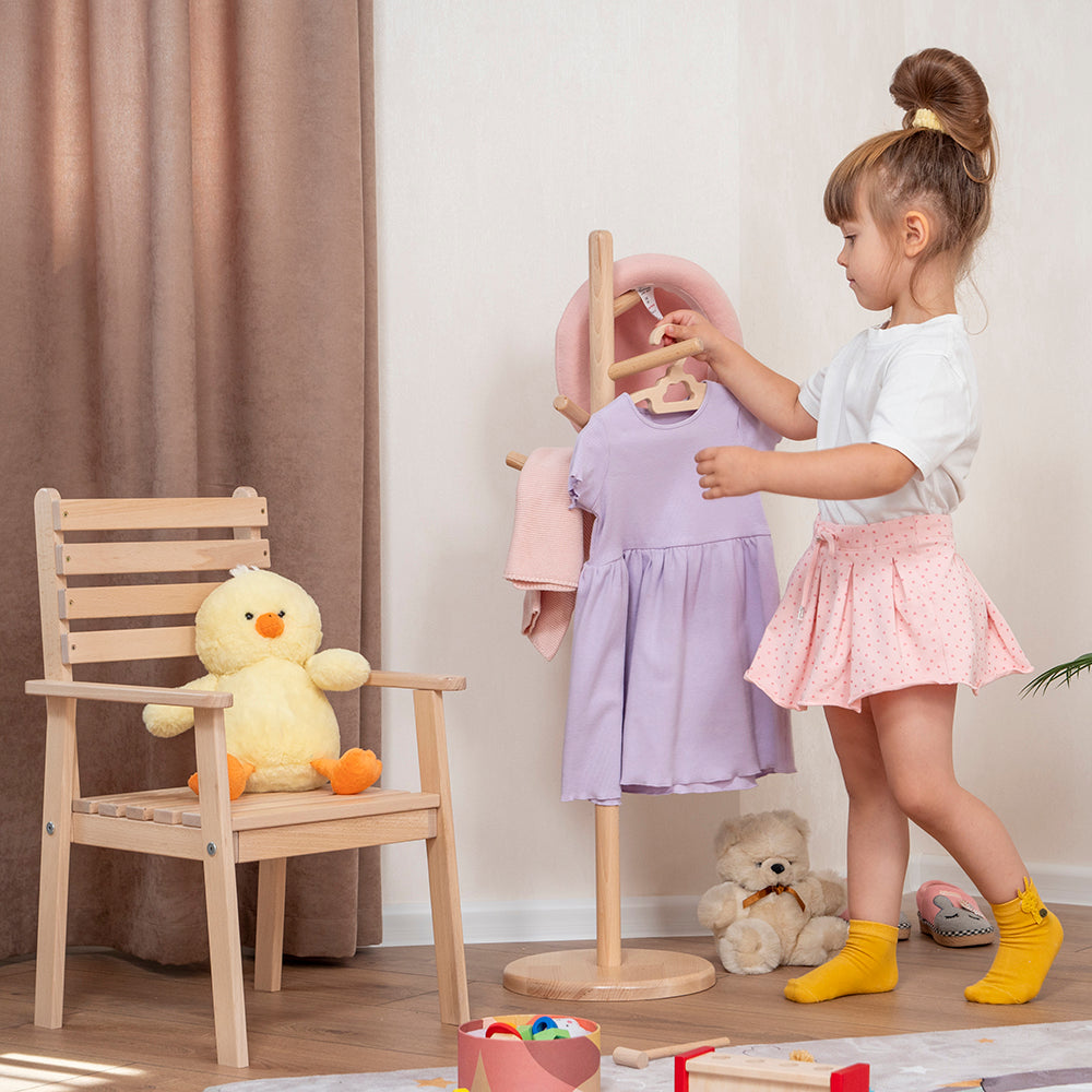 Montessori Wood Coat Rack